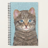 Tabby Gris Peinture Chat - Cute Original Art Chat (Devant)
