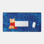 Tabby houdt van sneeuw bureaumat (Keyboard & Muis)