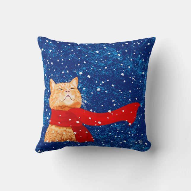 Tabby houdt van sneeuw kussen (Achterkant)