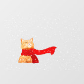 Tabby houdt van sneeuw raamsticker (Vel)