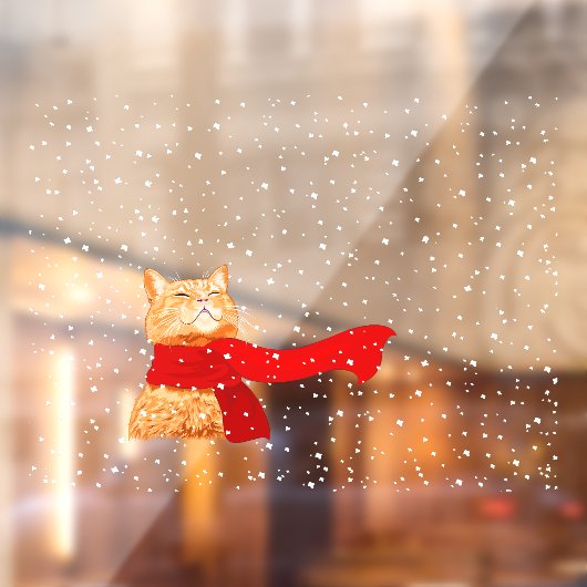 Tabby houdt van sneeuw raamsticker (Vel 2)