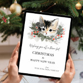 Tabby Kat Christmas Greetings Card Kaart