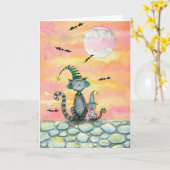 Tabby Kat Halloweenkaart van Molly Harrison Kaart (Gele Bloem)