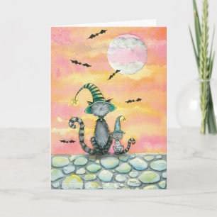 Tabby Kat Halloweenkaart van Molly Harrison Kaart