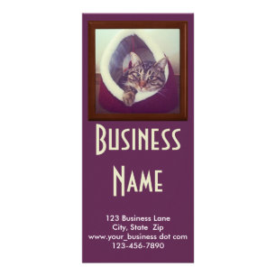 Tabby Kat in Hut Photo Animal Pet Care Service Reclamekaart