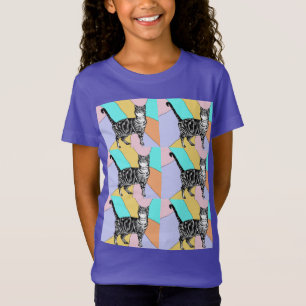 Tabby Kat katten schattige gestreepte huisdieren T T-shirt