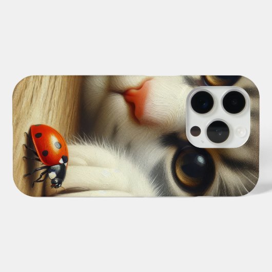 Tabby kat met lieveheersbeestje Case-Mate iPhone case (Achterkant (horizontaal))