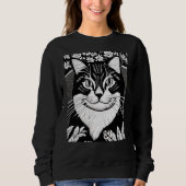 Tabby kat omringd met bloemen trui (Voorkant)