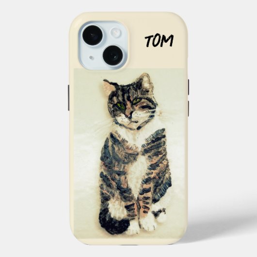 Tabby kat schilderij gepersonaliseerd Case-Mate iPhone case (Achterkant)