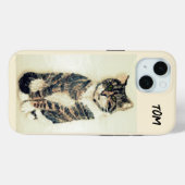 Tabby kat schilderij gepersonaliseerd Case-Mate iPhone case (Achterkant (horizontaal))