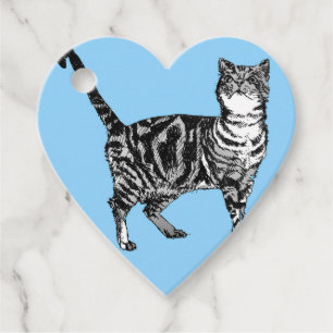 Tabby Kat Stickers Blauwe katten Stickers Set Bedankjes Labels