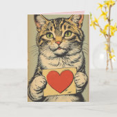TABBY KAT VALENTIJN DAGANS Kaart (Gele Bloem)