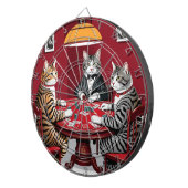 Tabby katten spelen poker dartbord (Voorkant Rechts)
