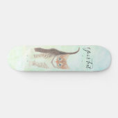Tabby Kitten Avec Skateboard Texte (Horz)