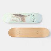 Tabby Kitten Avec Skateboard Texte (Horz)