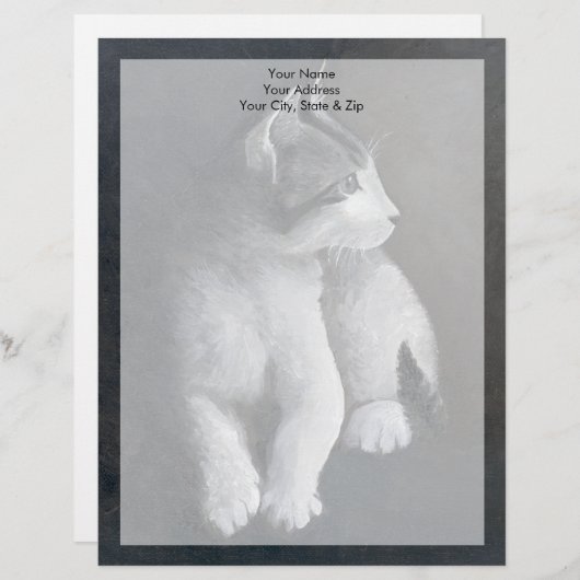 Tabby Kitten Briefhoofd Ontwerp (Voorkant / Achterkant)