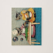 tabby kitten chef. en tabby kitten assistent legpuzzel (Verticaal)