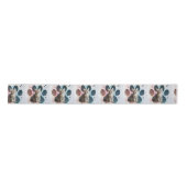 Tabby Kitten in een Waterverf Paw Print Lint (Voorkant)