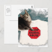 Tabby kitten met oorzaak Stop Dierenmishandeling Briefkaart (Voorkant / Achterkant)