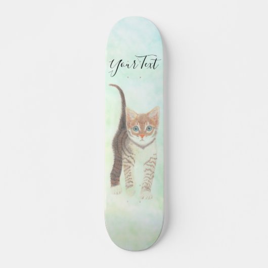 Tabby Kitten met tekenskateboard Skateboard (Voorkant)