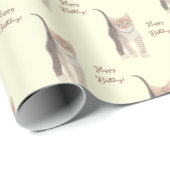 Tabby kitten met  tekstinpakpapier cadeaupapier (Rol Hoek)