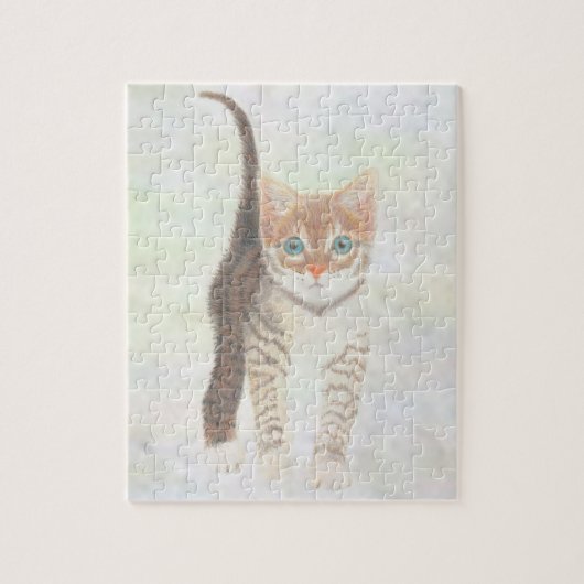 Tabby Kitten Puzzel Legpuzzel (Verticaal)