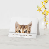 Tabby kitten verjaardagshumor kaart (Gele Bloem)