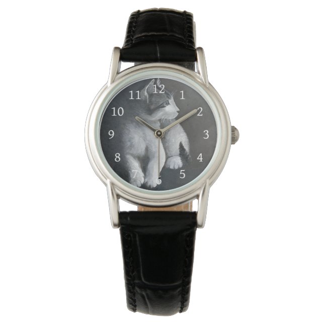 Tabby Kitten Wristwatch Horloge (Voorkant)