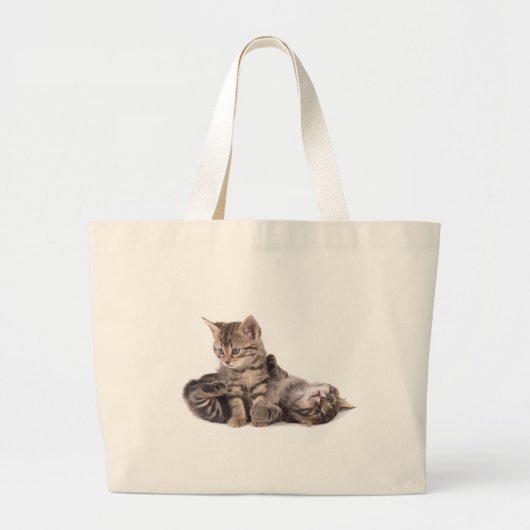 tabby kittens playing grote tote bag (Voorkant)