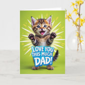 Tabby Kittens Vaderdag Kaart (Gele Bloem)