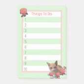 Tabby Kitty Cat en Rozen Post-it® Notes (Voorkant)