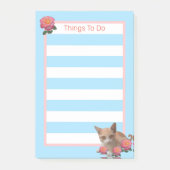 Tabby Kitty Cat en Rozen Post-it® Notes (Voorkant)
