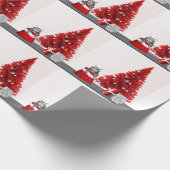 Tabby Kitty Cat Kerstmis Cadeaupapier (Hoek)