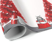 Tabby Kitty Cat Kerstmis Cadeaupapier (Rol Hoek)