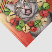 Tabby kitty met kerstmis tissuepapier (Detail)
