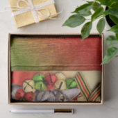 Tabby kitty met kerstmis tissuepapier (Geschenk)