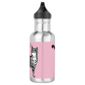 Tabby Noir Chat Chats Bouteille d'eau rose (Droite)