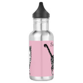 Tabby Noir Chat Chats Bouteille d'eau rose (Gauche)