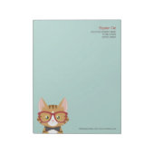 Tabby Orange Hipster Cat Kids Grand Bloc-notes (Tourné)