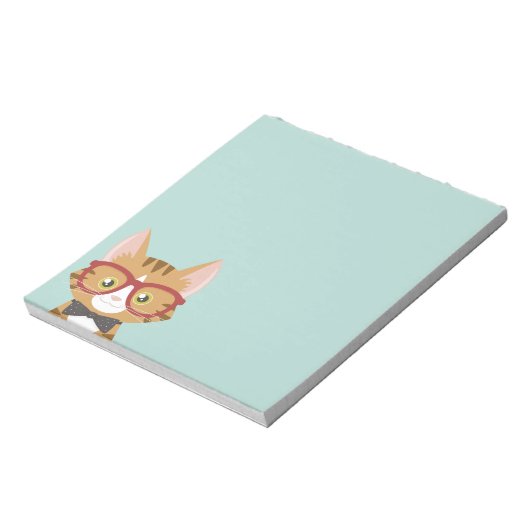 Tabby Orange Hipster Cat Kids Petit Bloc-notes (Tourné)