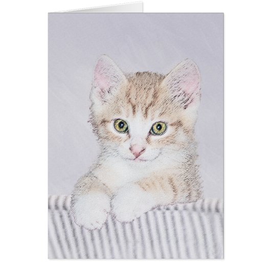 Tabby Orange Kitten Peinture - Art Chat original (Devant)