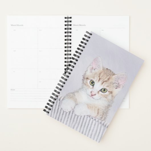 Tabby Orange Kitten Peinture - Art Chat original (Devant avec enveloppe)