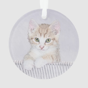 Tabby Orange Kitten Peinture - Art Chat original