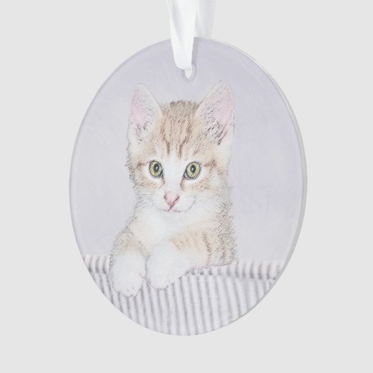 Tabby Orange Kitten Peinture - Art Chat original (devant)