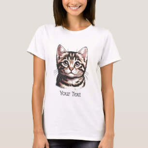 Tabby personnalisé face T-shirt femme