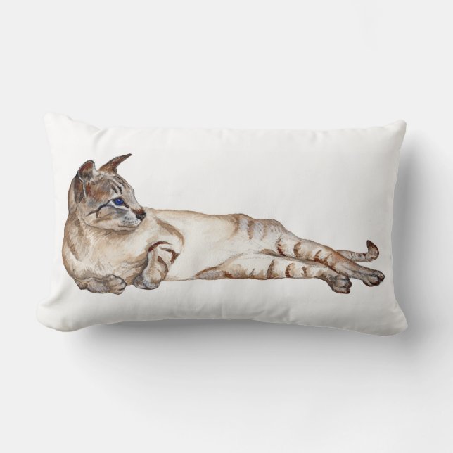 tabby point siamese cat lumbar coussin (Recto)