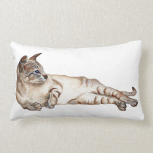 tabby point siamese cat lumbar support pillow kussen
