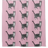 Tabby Rose Chat Cute Chats Art Douche Rideau (Devant)