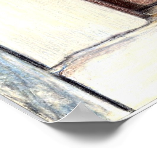 Tabby Rouge Chat Dans Fenêtre Poster Imprimer (Coin)