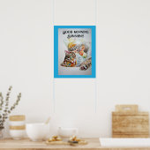Tabby tabbies Cute Cat waterverf Poster (Keuken)